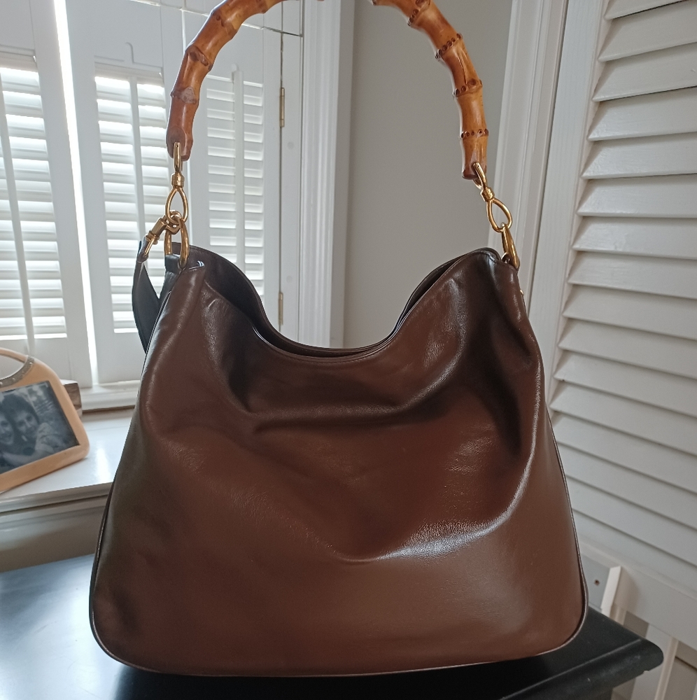 Gucci Classic Leather Bamboo Bag - Picture 1 of 16